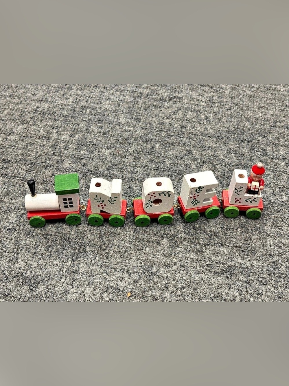 Vintage 1980s Holgate Toys Holiday NOEL Candle Train Wooden